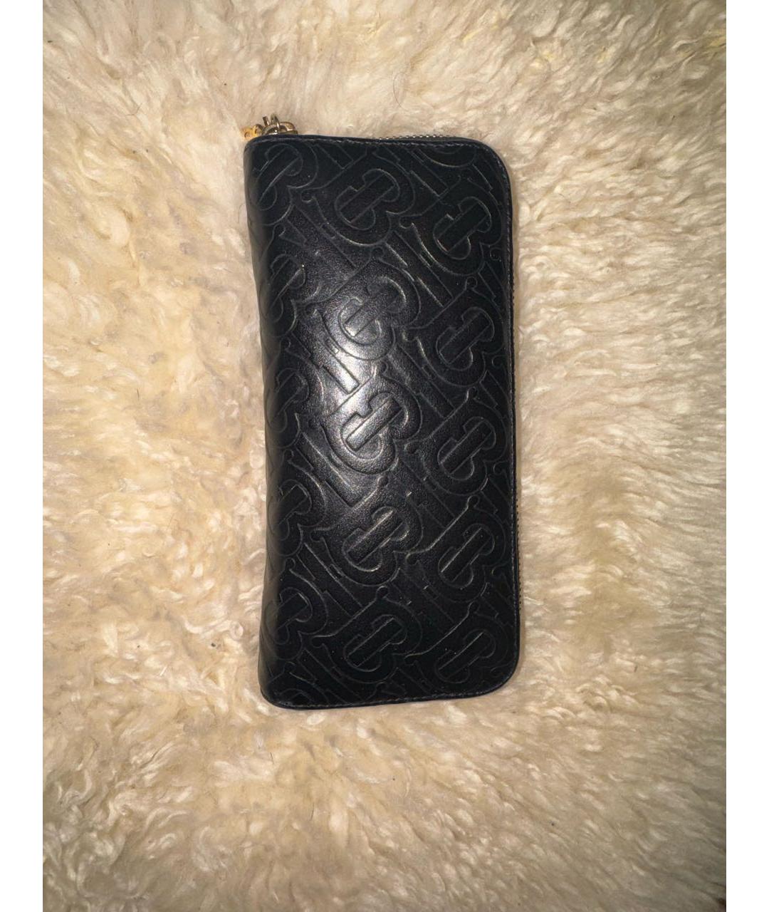 BURBERRY Черный кожаный кошелек, фото 9
