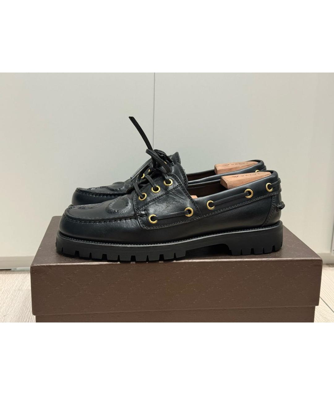 GUCCI Черные кожаные туфли, фото 6