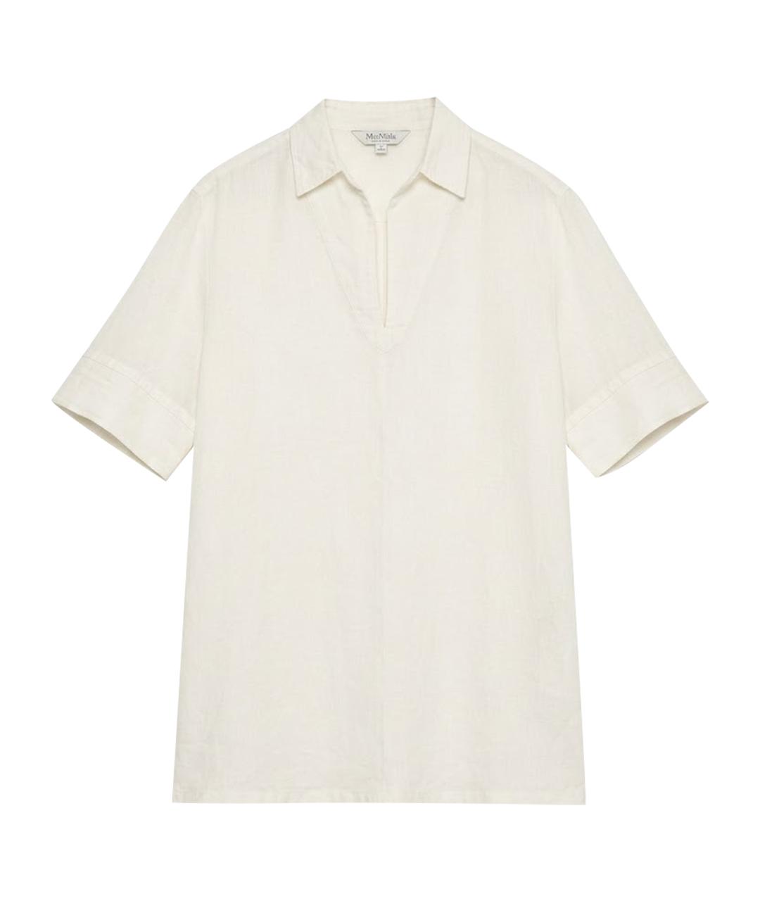 MAX MARA Белая льняная блузы, фото 1