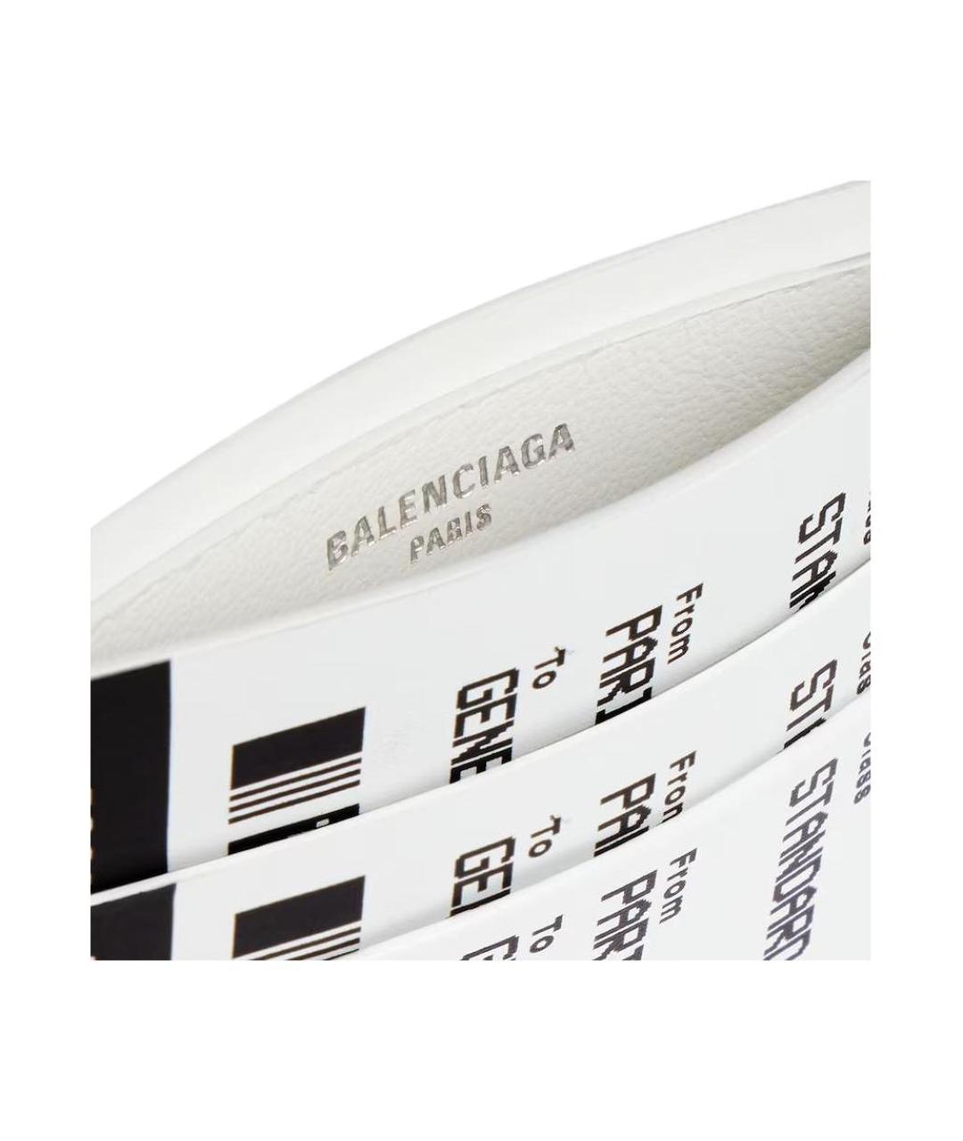 BALENCIAGA Белый кожаный кардхолдер, фото 5