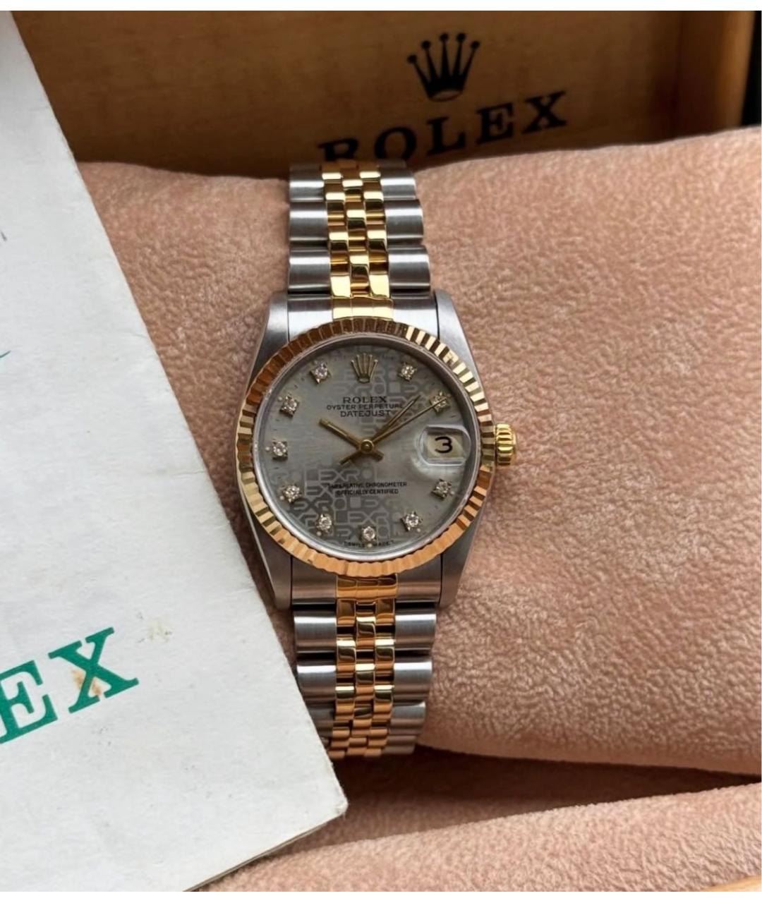 ROLEX Серебряные часы из желтого золота, фото 6