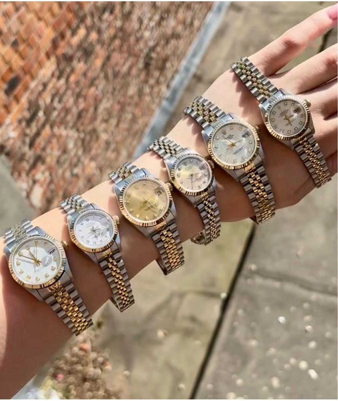 ROLEX Серебряные часы из желтого золота, фото 7