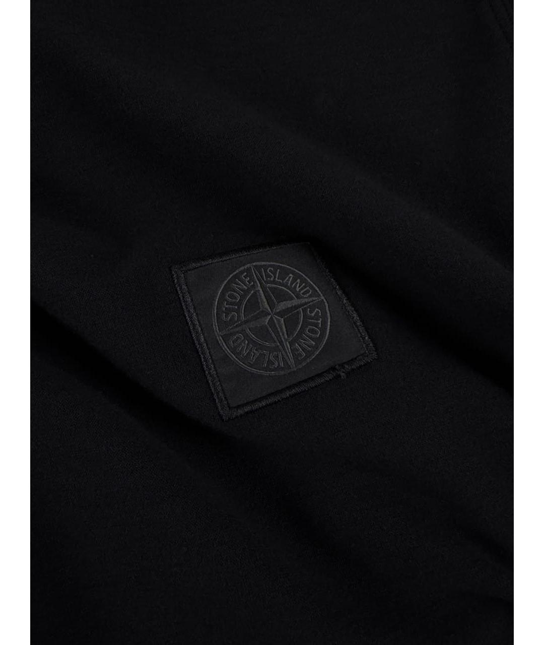 STONE ISLAND Черная хлопковая футболка, фото 3