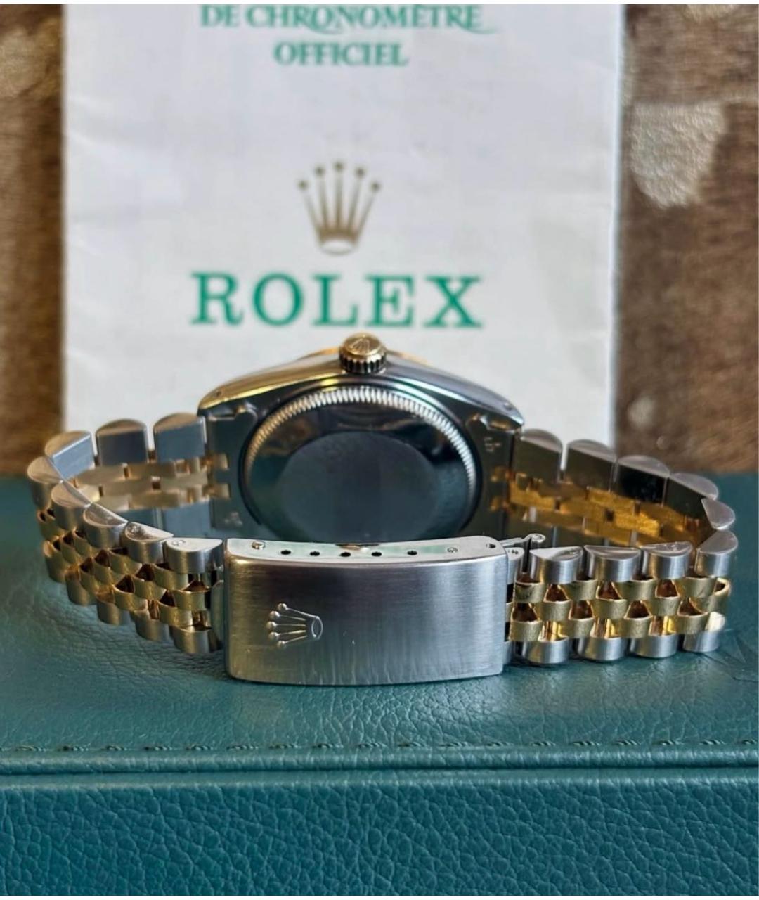 ROLEX Белые часы из желтого золота, фото 6