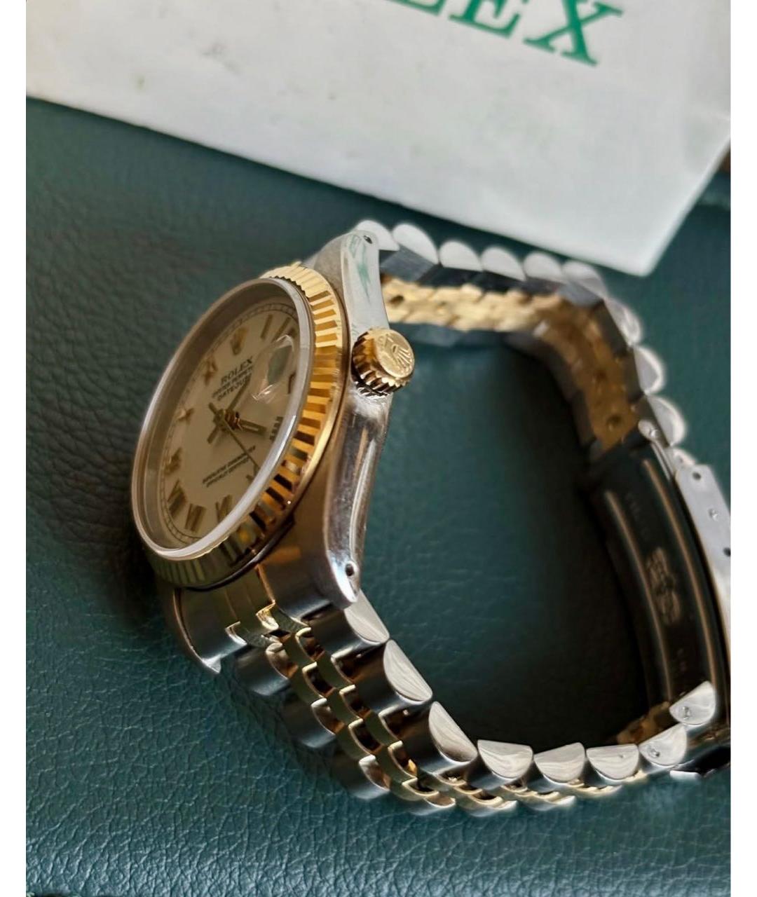 ROLEX Белые часы из желтого золота, фото 7
