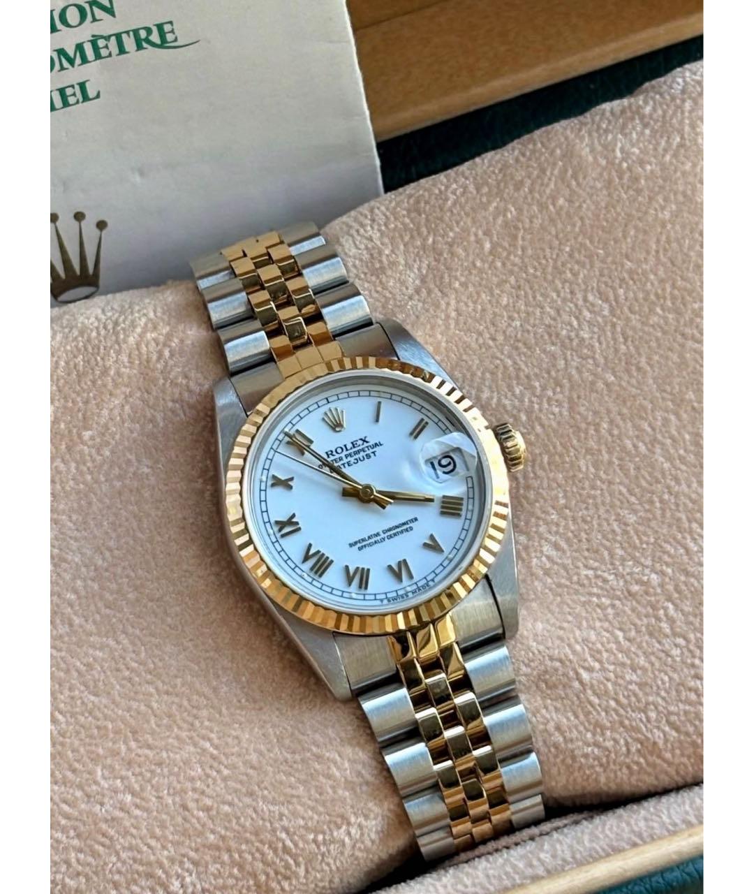 ROLEX Белые часы из желтого золота, фото 2