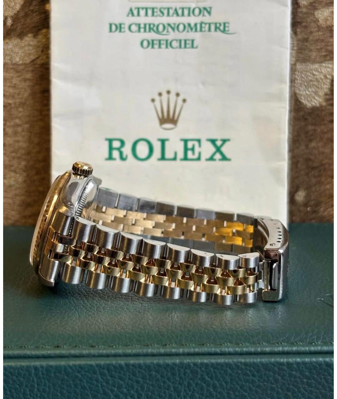 ROLEX Белые часы из желтого золота, фото 5