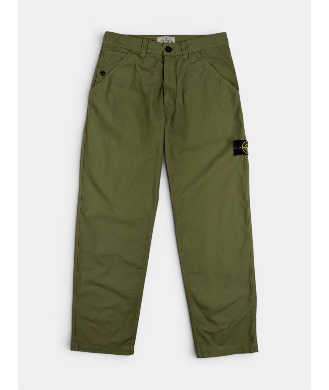 STONE ISLAND Хаки хлопковые повседневные брюки, фото 6