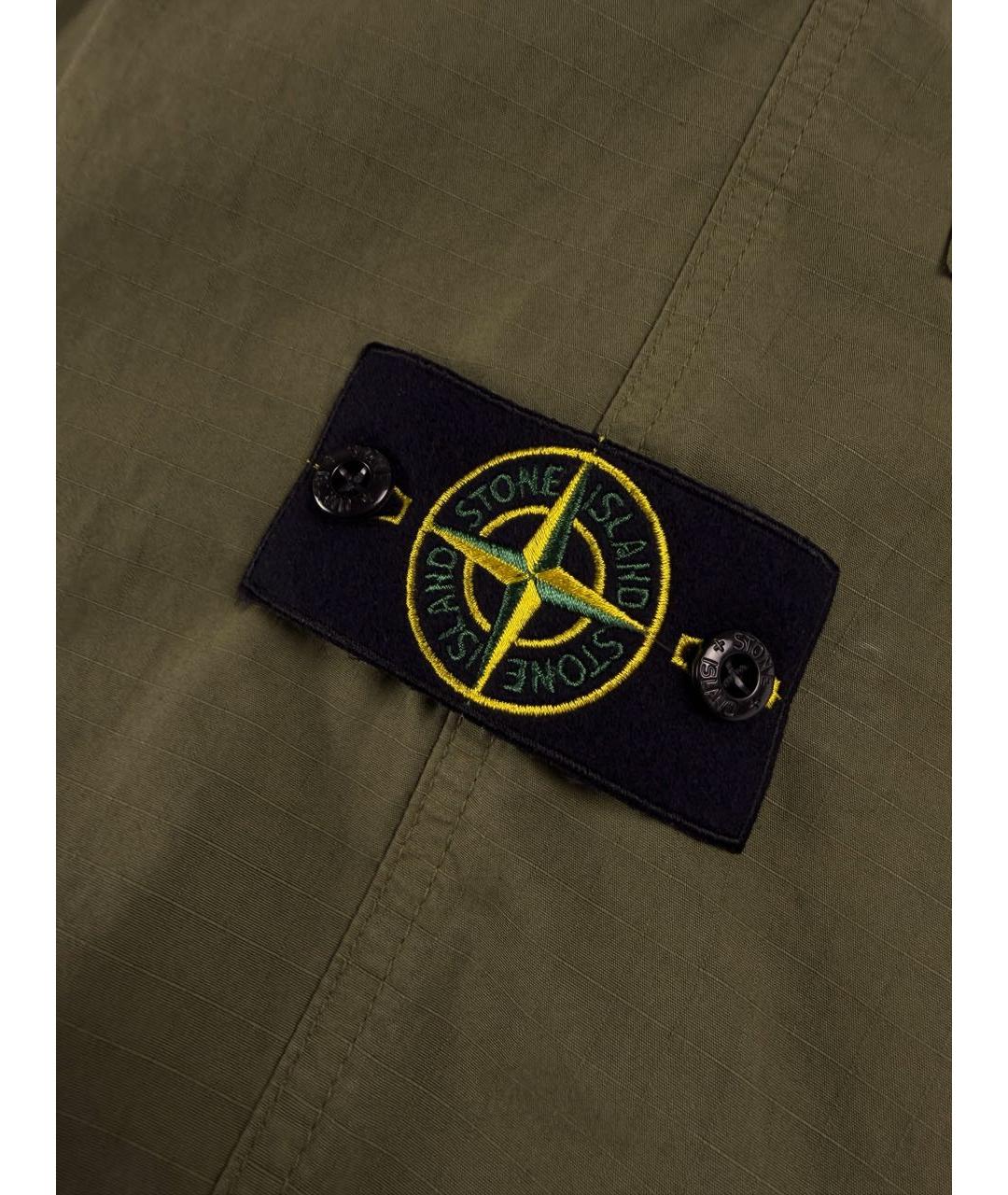 STONE ISLAND Хаки хлопковые повседневные брюки, фото 4