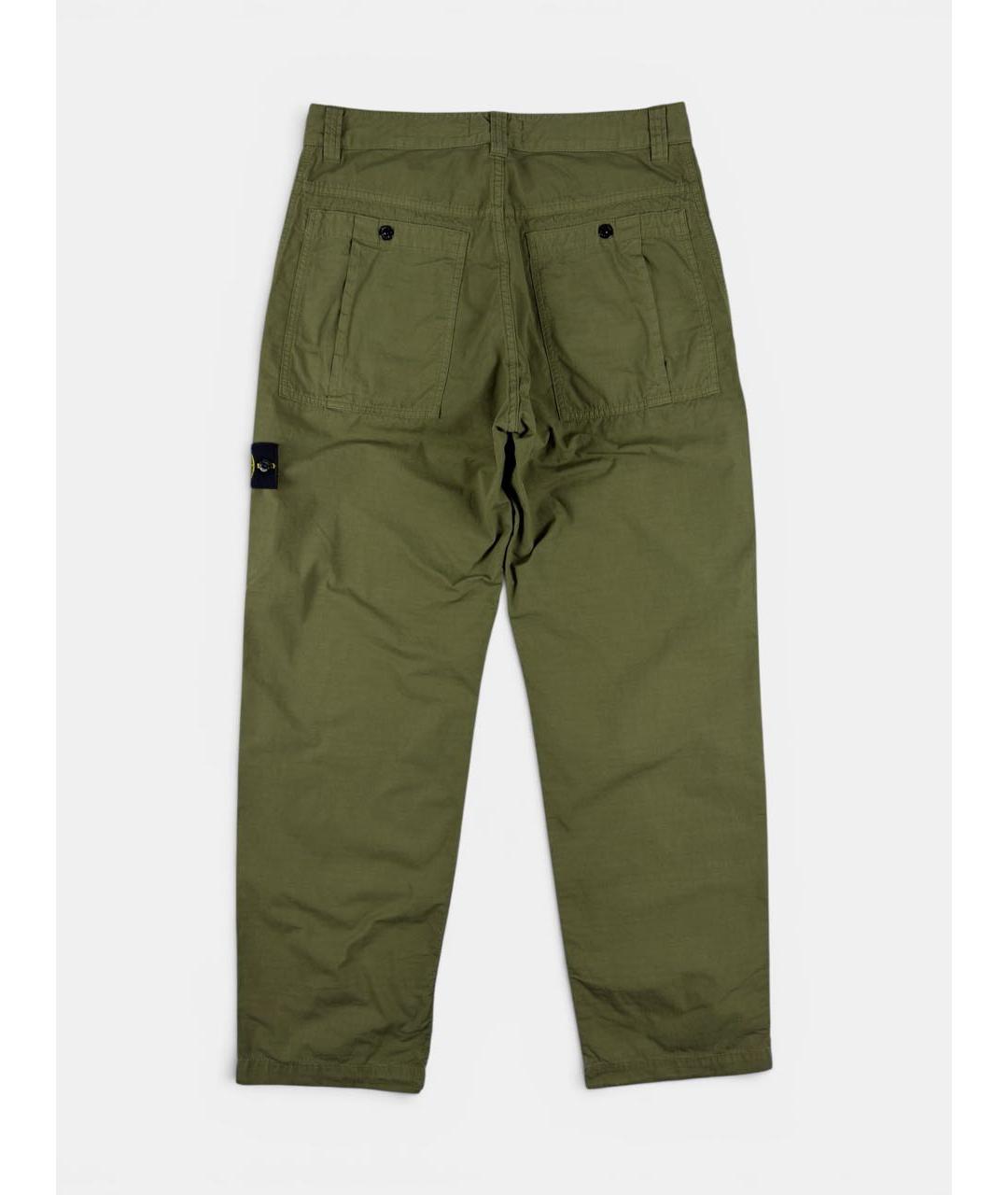 STONE ISLAND Хаки хлопковые повседневные брюки, фото 2