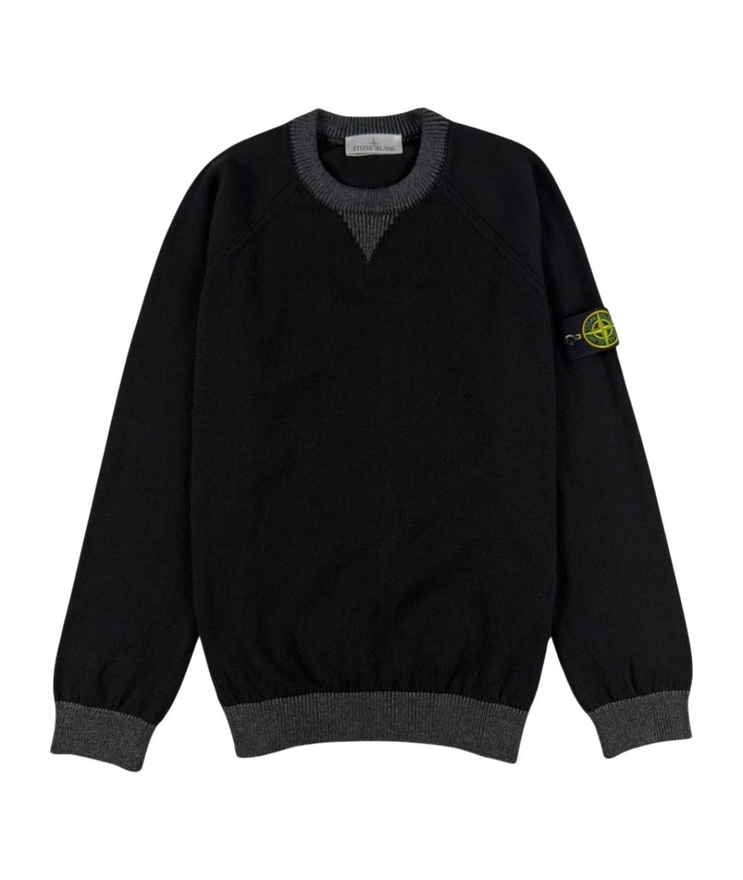 STONE ISLAND Черный хлопковый джемпер / свитер, фото 1