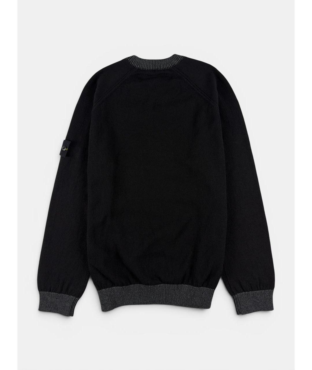 STONE ISLAND Черный хлопковый джемпер / свитер, фото 2