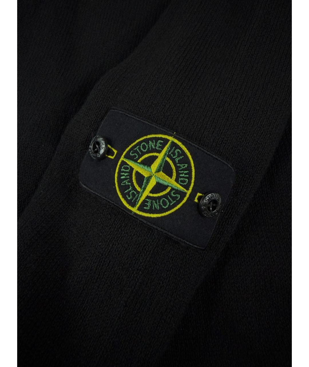 STONE ISLAND Черный хлопковый джемпер / свитер, фото 4