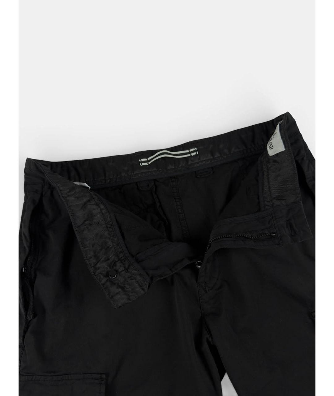 STONE ISLAND Черные хлопковые шорты, фото 5