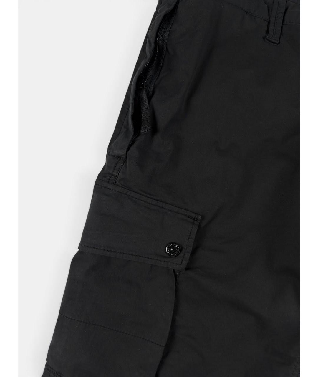 STONE ISLAND Черные хлопковые шорты, фото 3