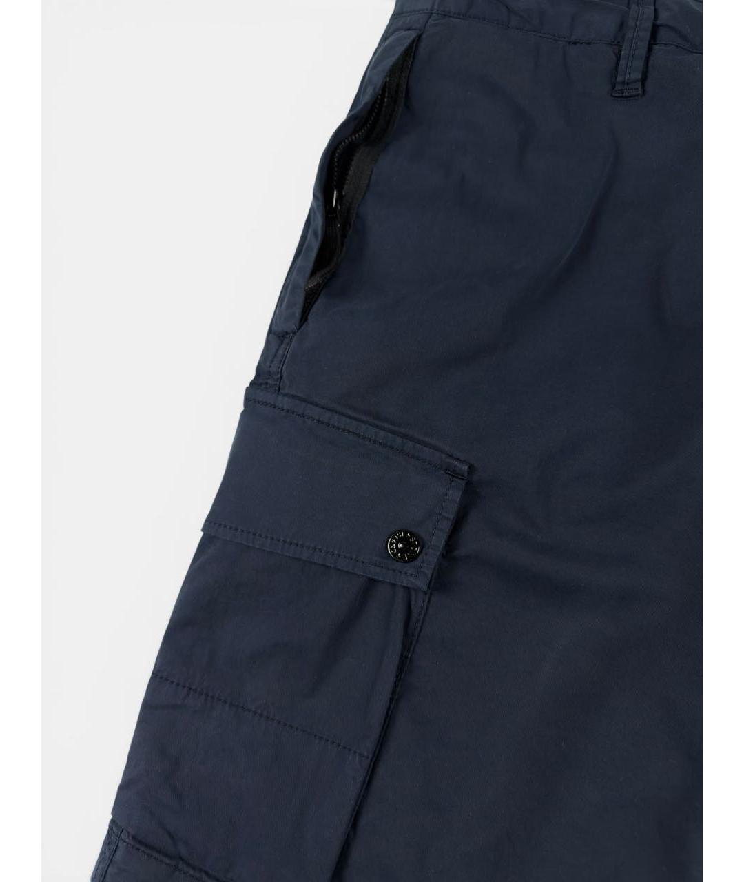STONE ISLAND Темно-синие хлопковые шорты, фото 3