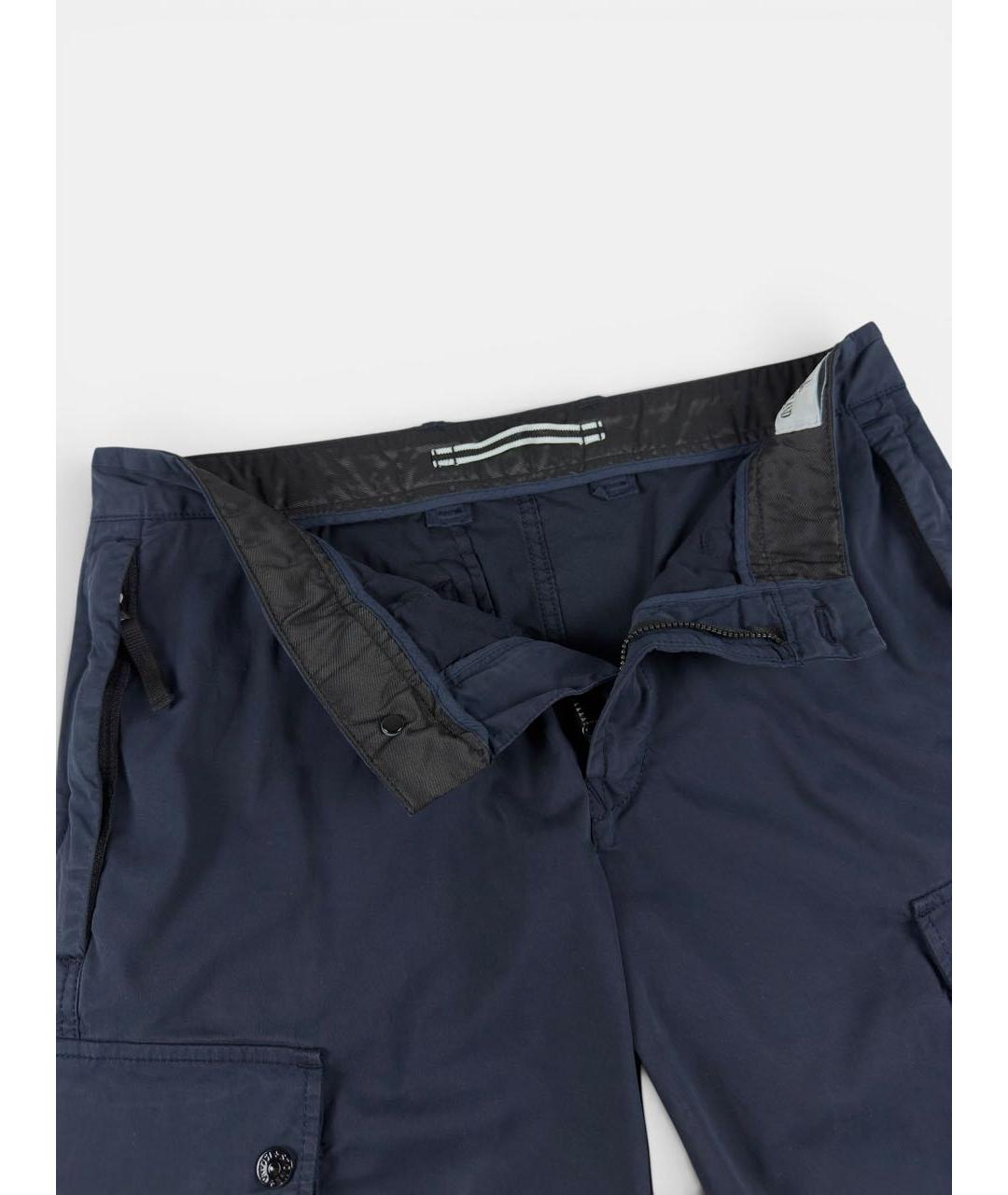 STONE ISLAND Темно-синие хлопковые шорты, фото 5