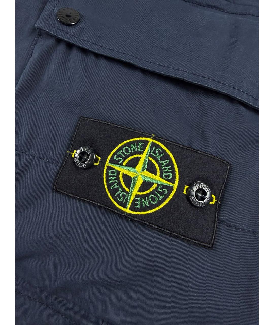 STONE ISLAND Темно-синие хлопковые шорты, фото 4