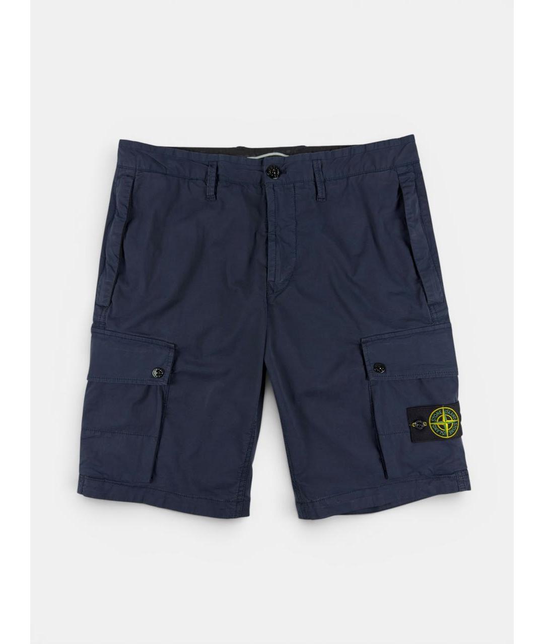 STONE ISLAND Темно-синие хлопковые шорты, фото 6
