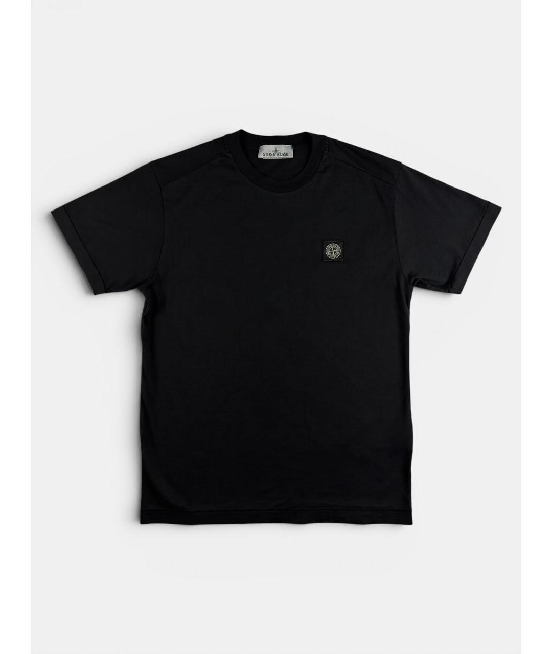 STONE ISLAND Черная хлопковая футболка, фото 6