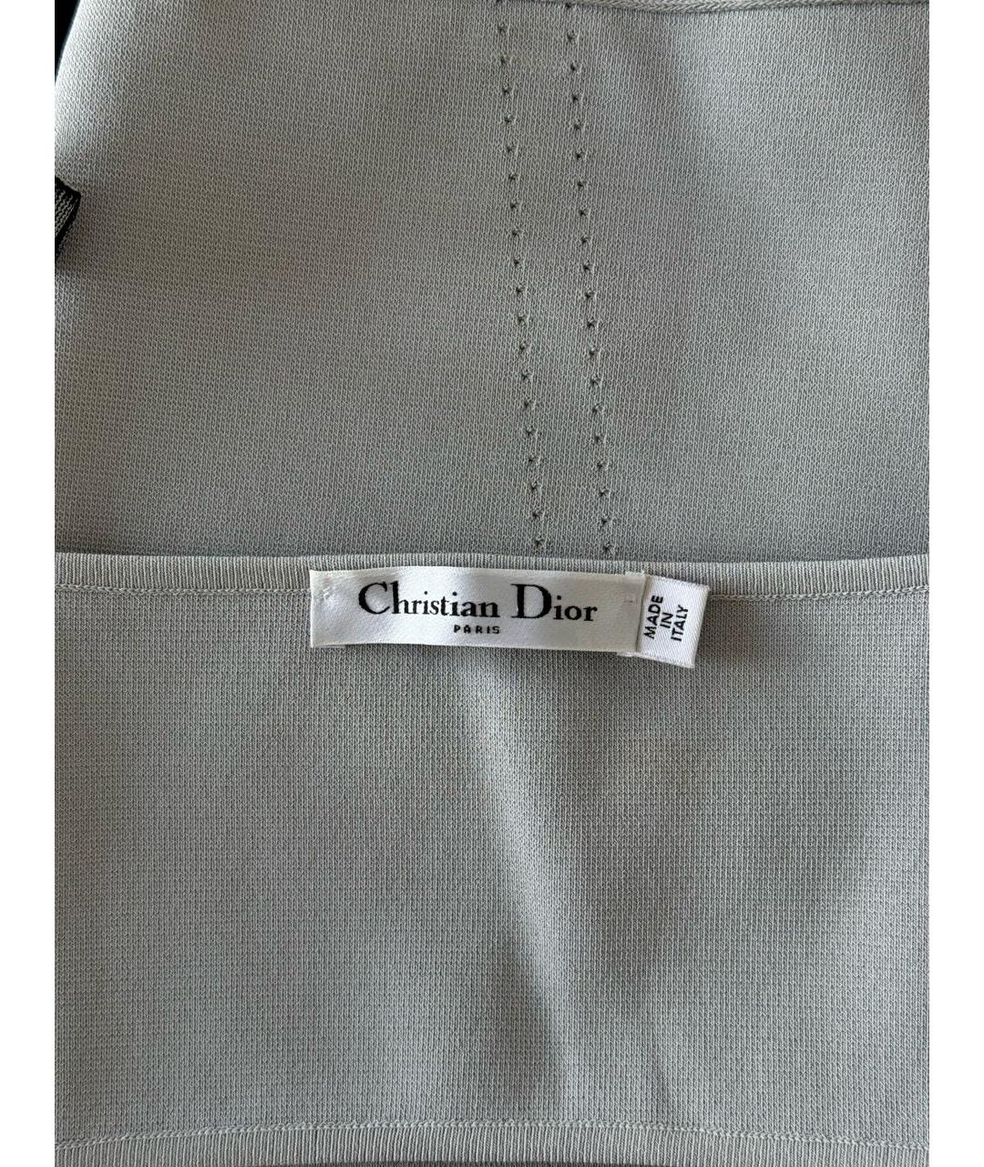 CHRISTIAN DIOR Серая вискозная майка, фото 3