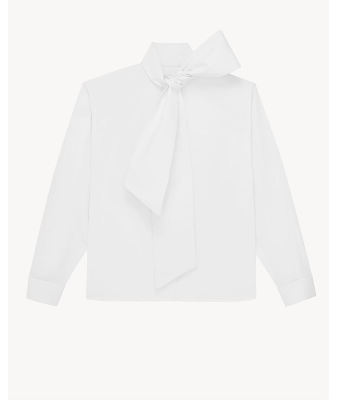 SAINT LAURENT Белая хлопковая блузы, фото 6