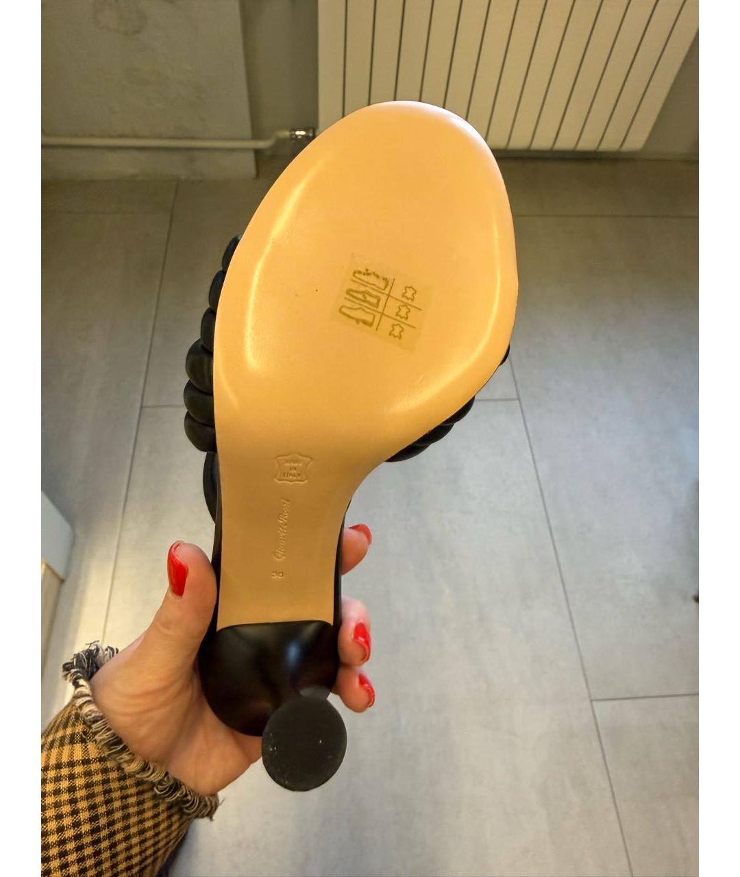 GIANVITO ROSSI Черные кожаные босоножки, фото 5