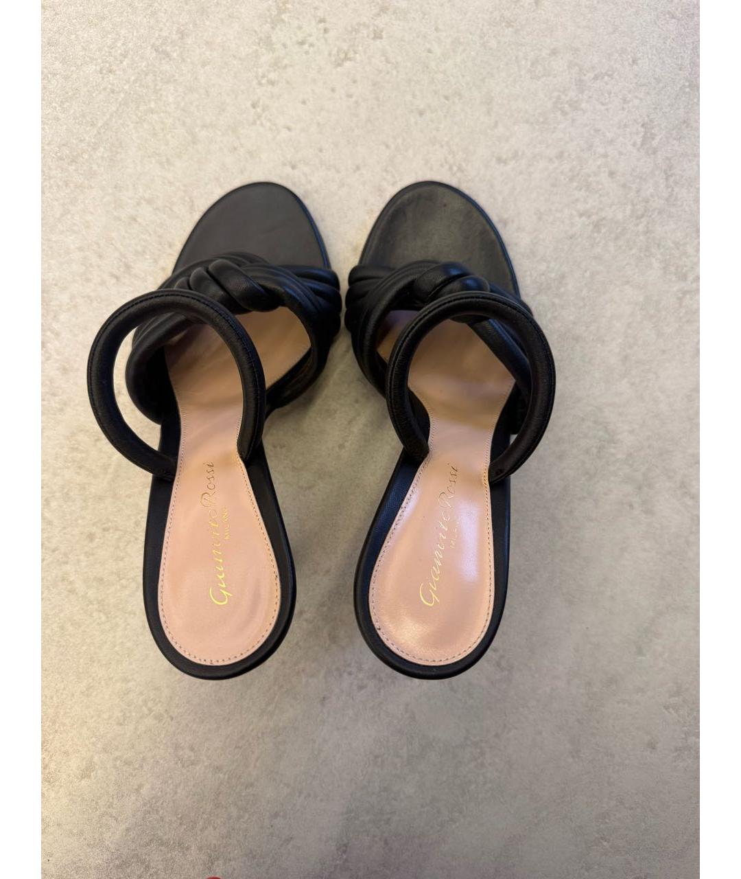 GIANVITO ROSSI Черные кожаные босоножки, фото 3