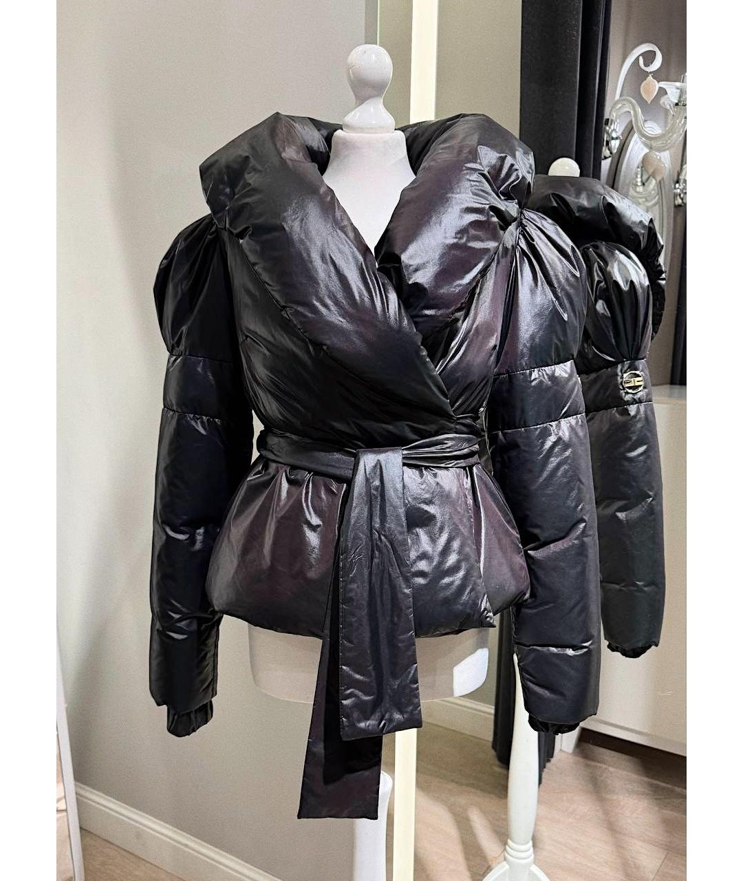 ELISABETTA FRANCHI Черная полиамидовая куртка, фото 8