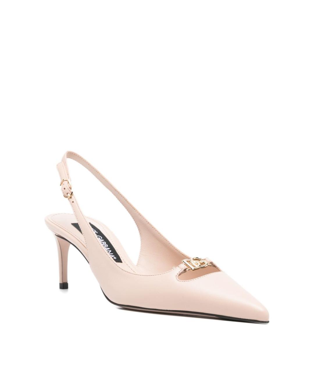 DOLCE&GABBANA Розовые кожаные туфли, фото 4