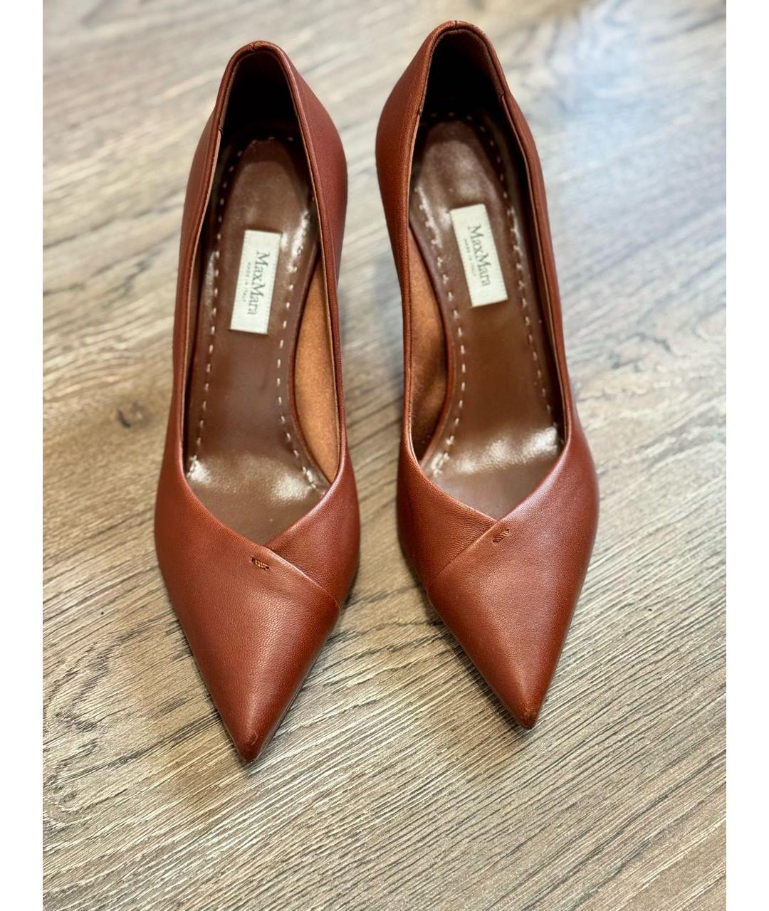 MAX MARA Коричневые кожаные туфли, фото 2