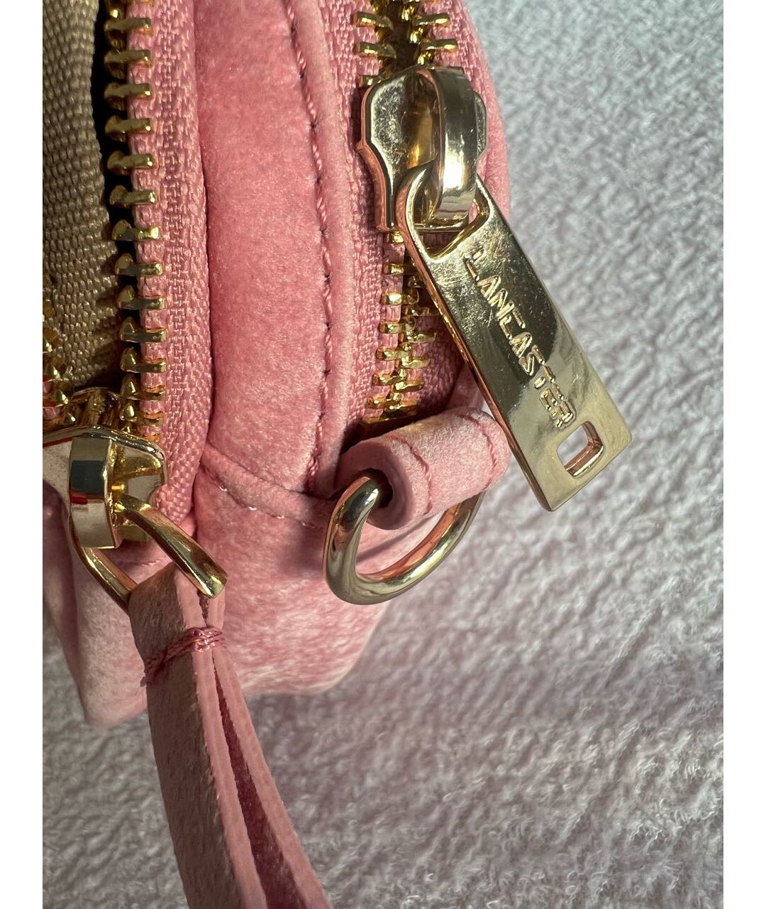 LANCASTER Розовая бархатная сумка тоут, фото 5