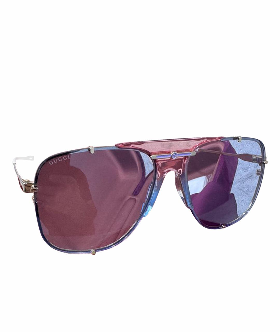 GUCCI Золотые металлические солнцезащитные очки, фото 1