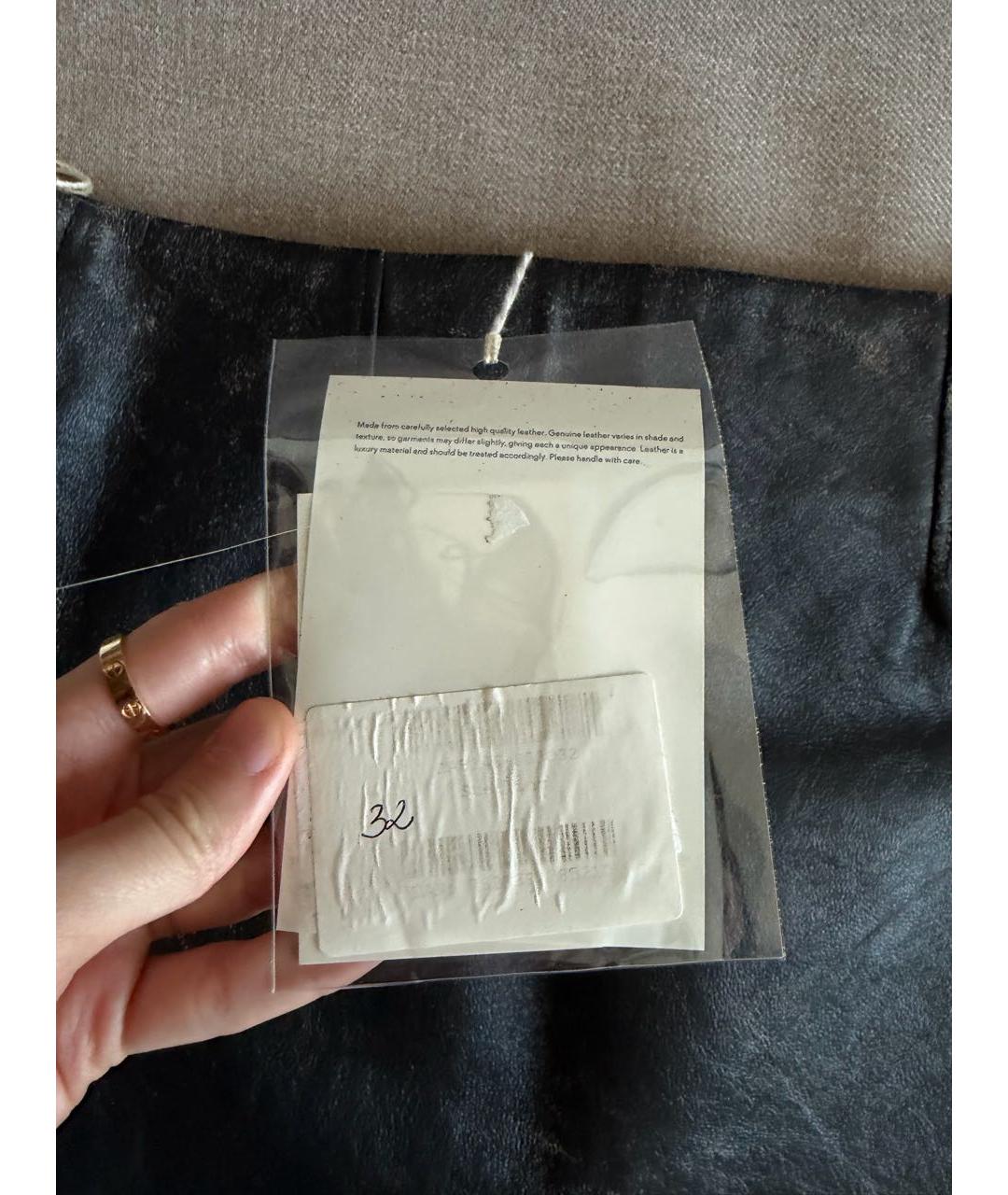 ACNE STUDIOS Серая кожаная юбка мини, фото 6