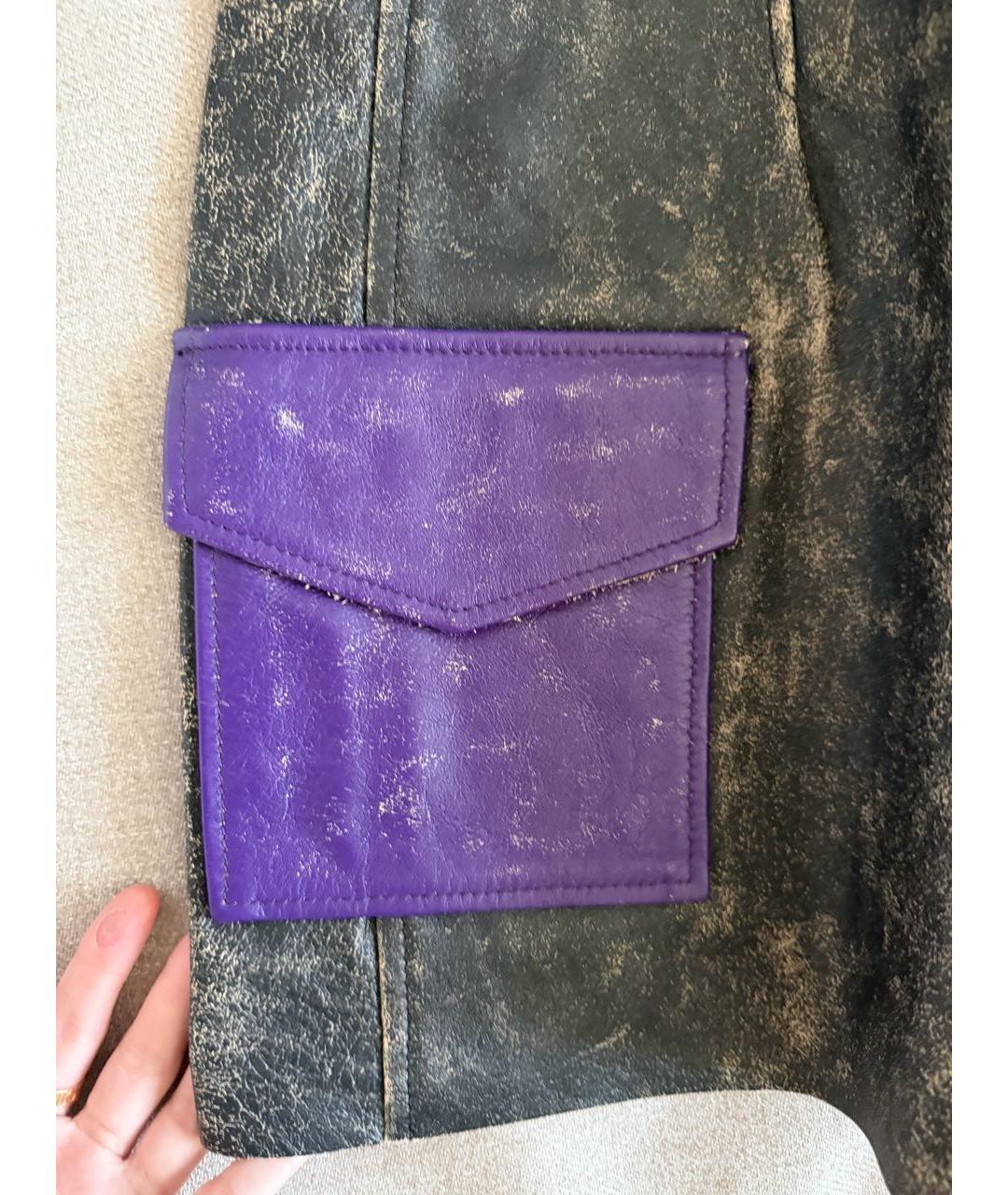 ACNE STUDIOS Серая кожаная юбка мини, фото 2
