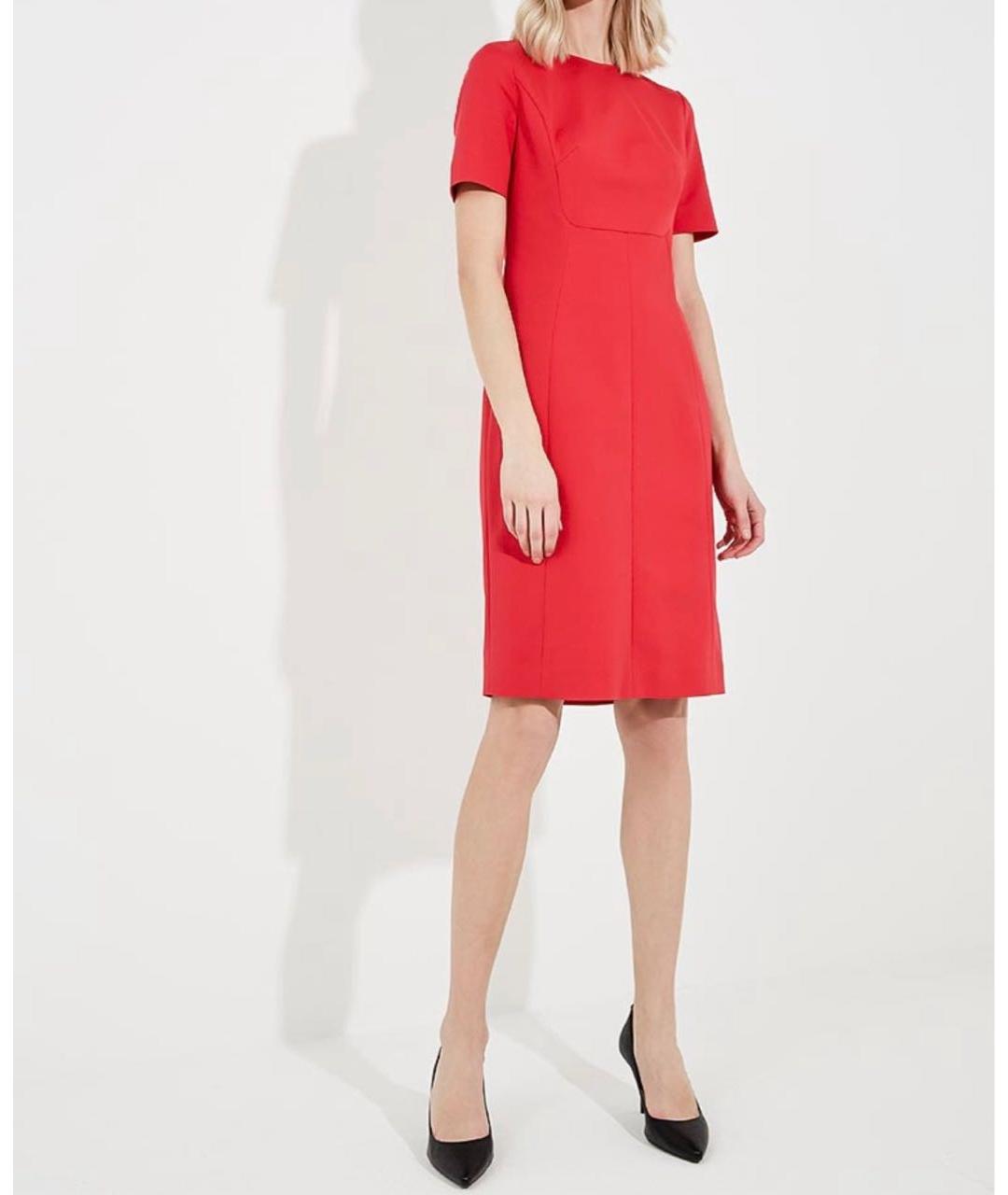 EMPORIO ARMANI Красное вискозное повседневное платье, фото 5