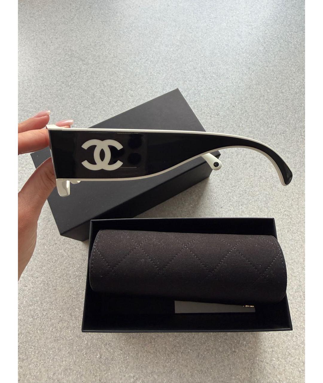 CHANEL Черные пластиковые солнцезащитные очки, фото 2