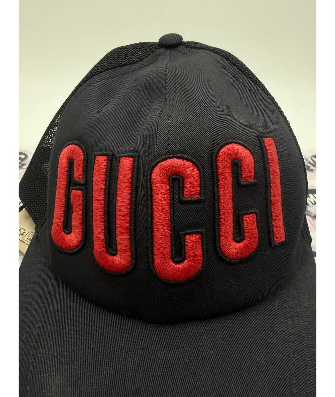 GUCCI Черная хлопковая кепка, фото 7