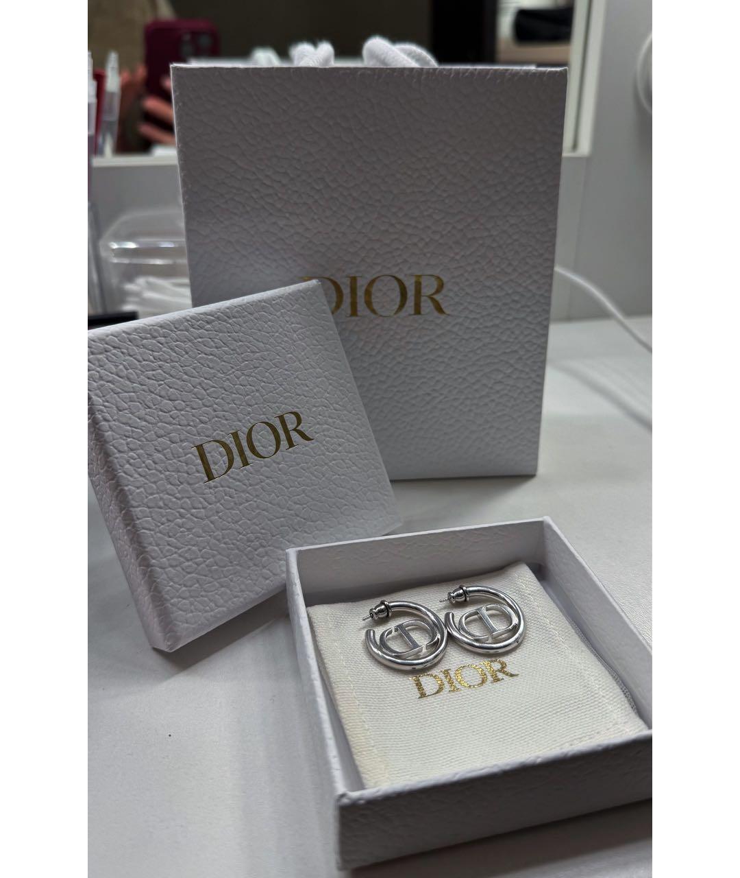 CHRISTIAN DIOR Серебряные металлические серьги, фото 2