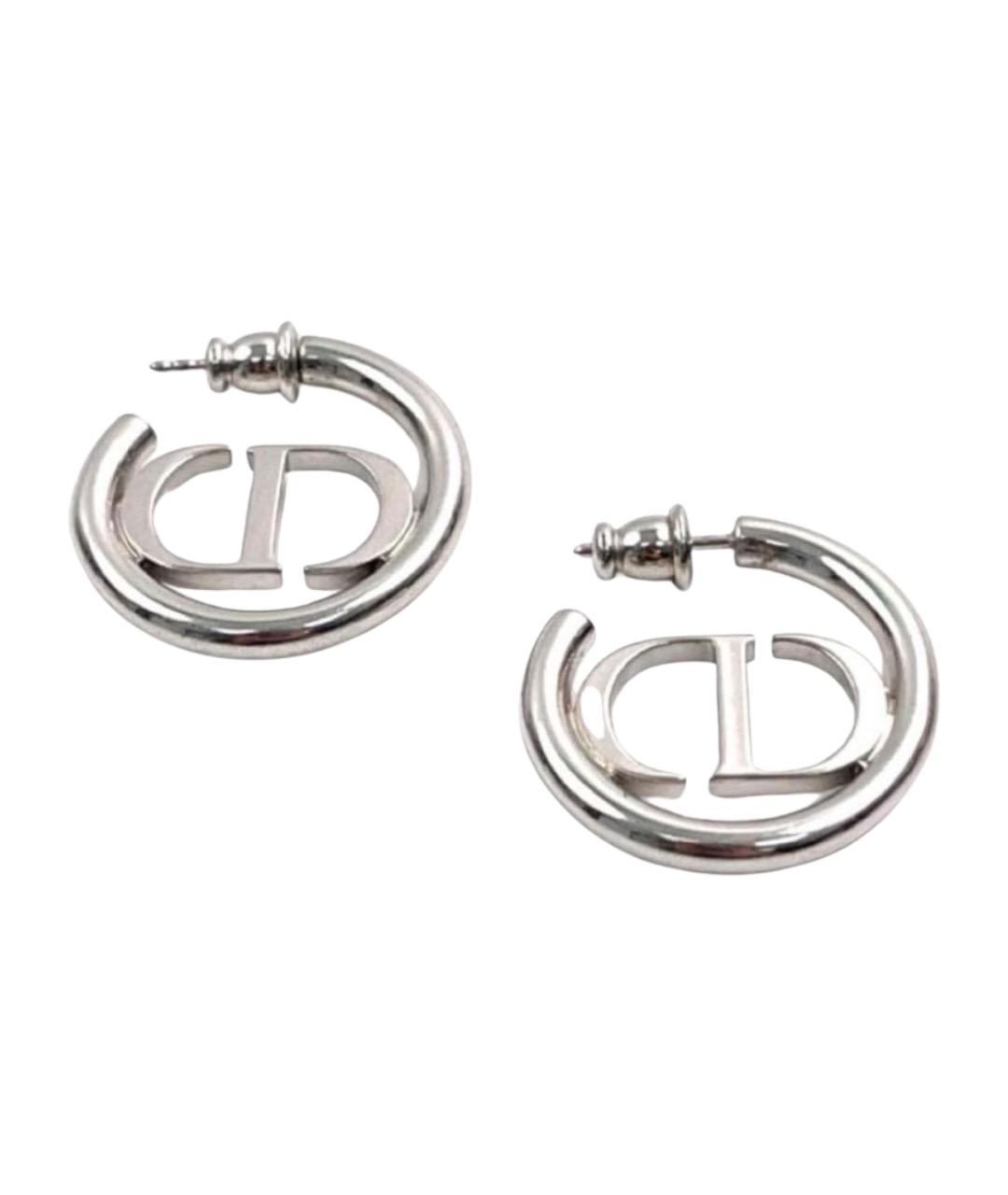 CHRISTIAN DIOR Серебряные металлические серьги, фото 1