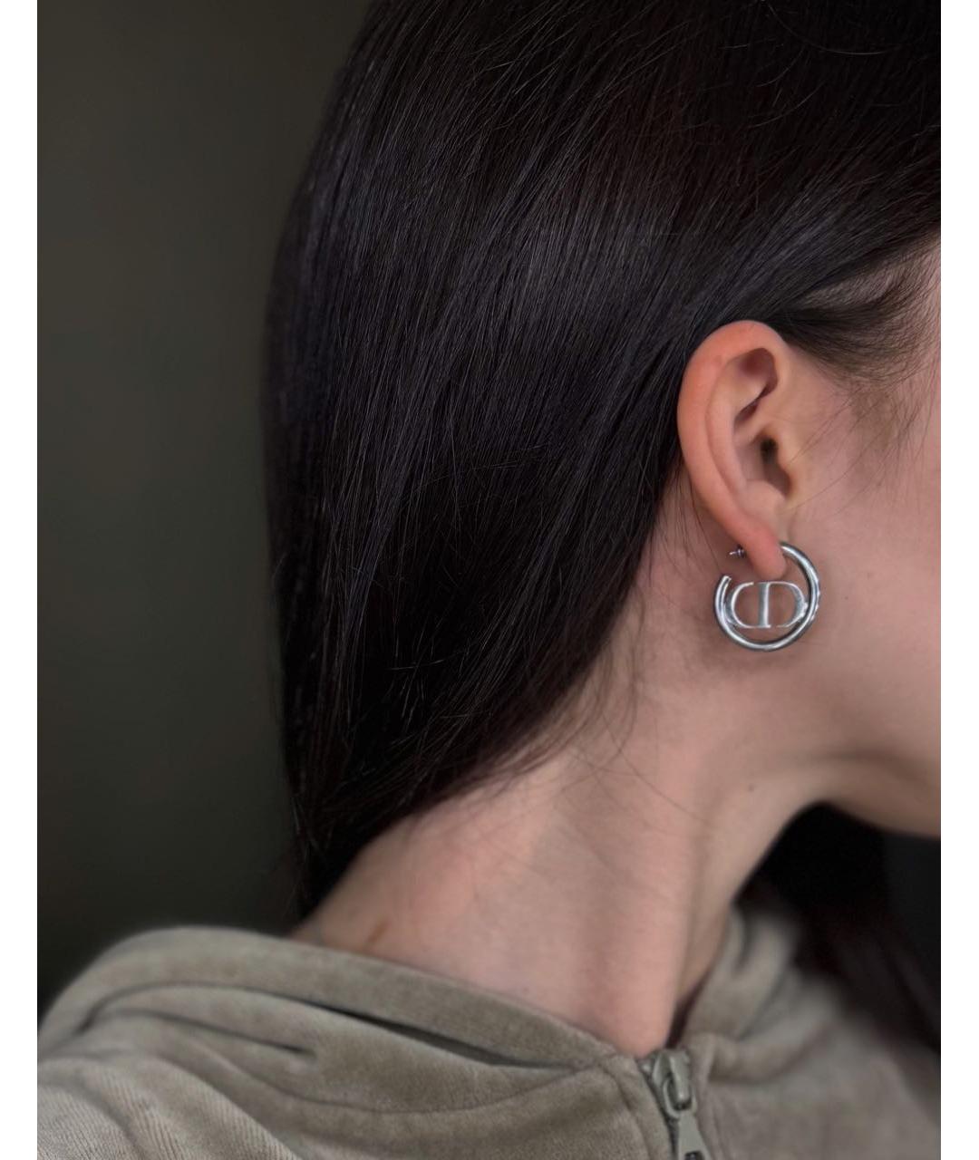 CHRISTIAN DIOR Серебряные металлические серьги, фото 3