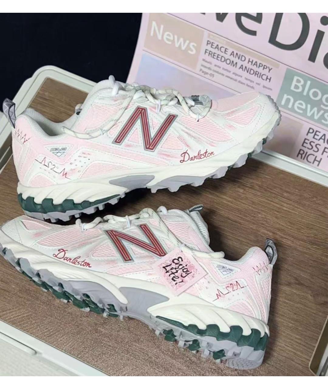 NEW BALANCE Розовые текстильные кроссовки, фото 4
