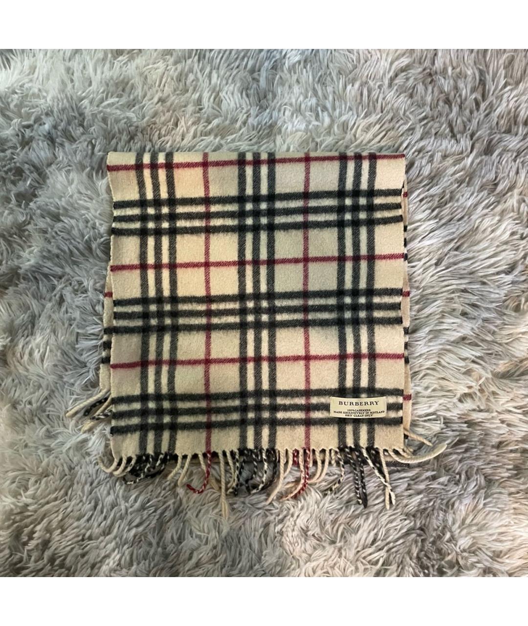 BURBERRY Бежевый кашемировый шарф, фото 4