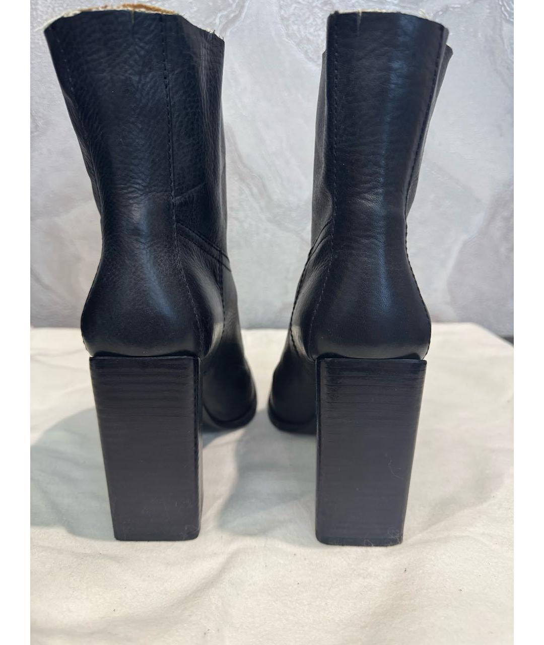 SAINT LAURENT Черные кожаные ботинки, фото 4
