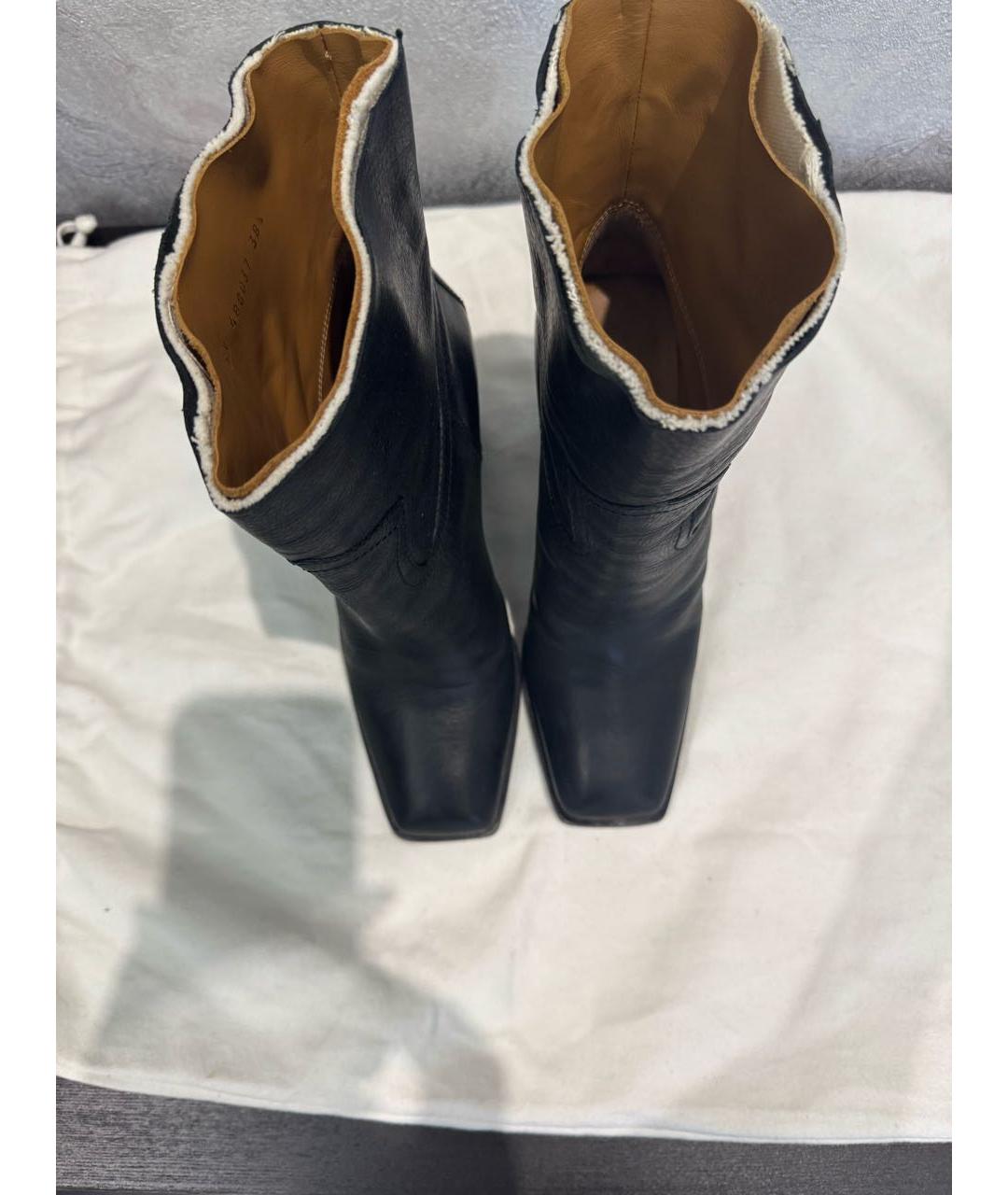 SAINT LAURENT Черные кожаные ботинки, фото 3