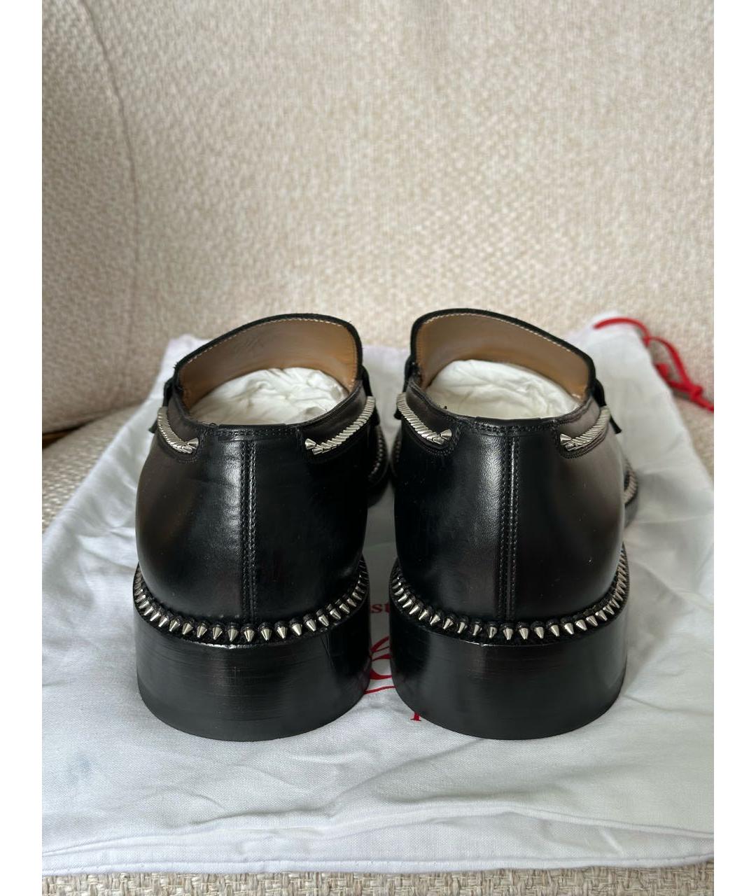 CHRISTIAN LOUBOUTIN Черные кожаные лоферы, фото 3