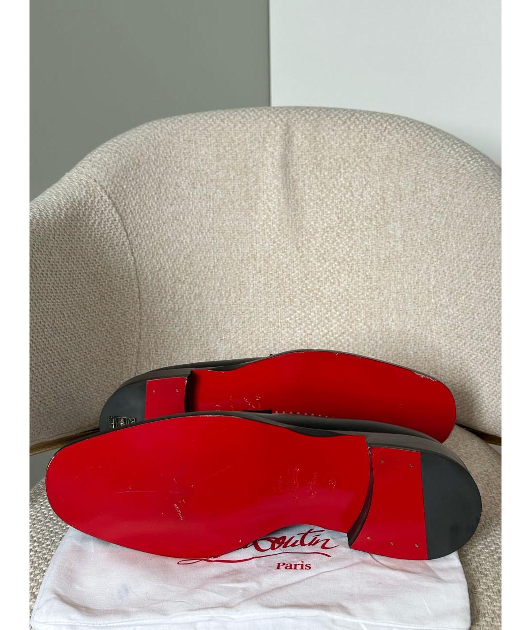 CHRISTIAN LOUBOUTIN Черные кожаные лоферы, фото 4