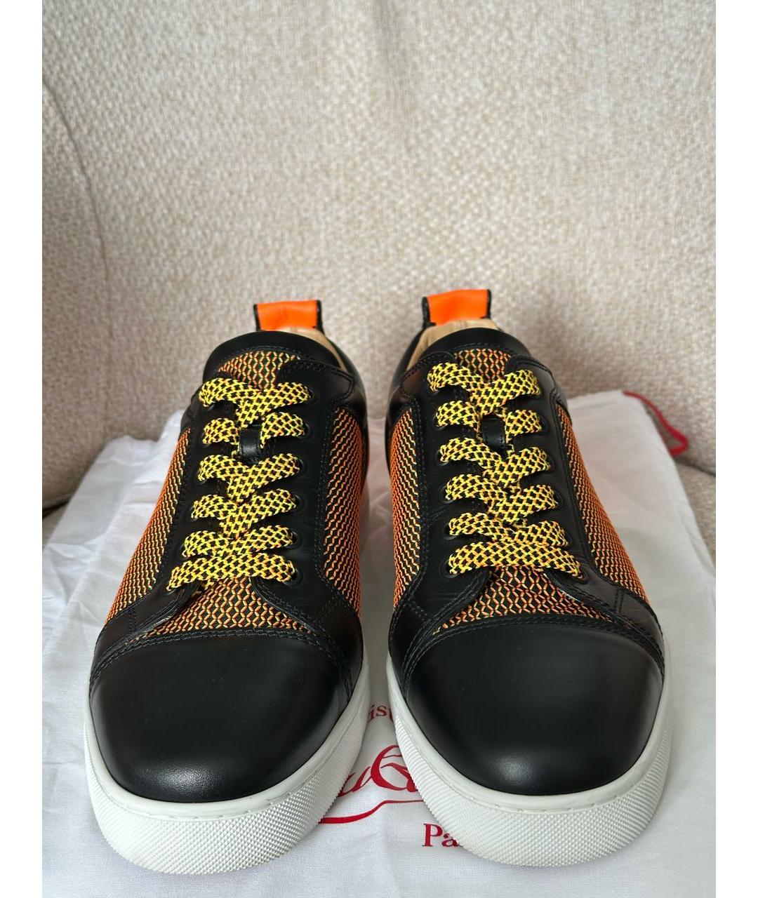 CHRISTIAN LOUBOUTIN Черные текстильные низкие кроссовки / кеды, фото 2