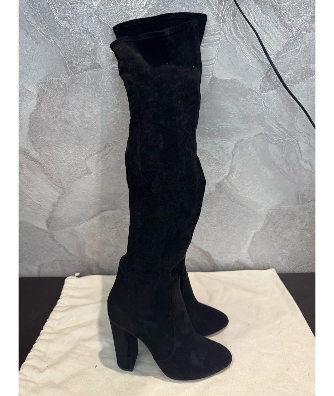 AQUAZZURA Черные замшевые ботфорты, фото 5