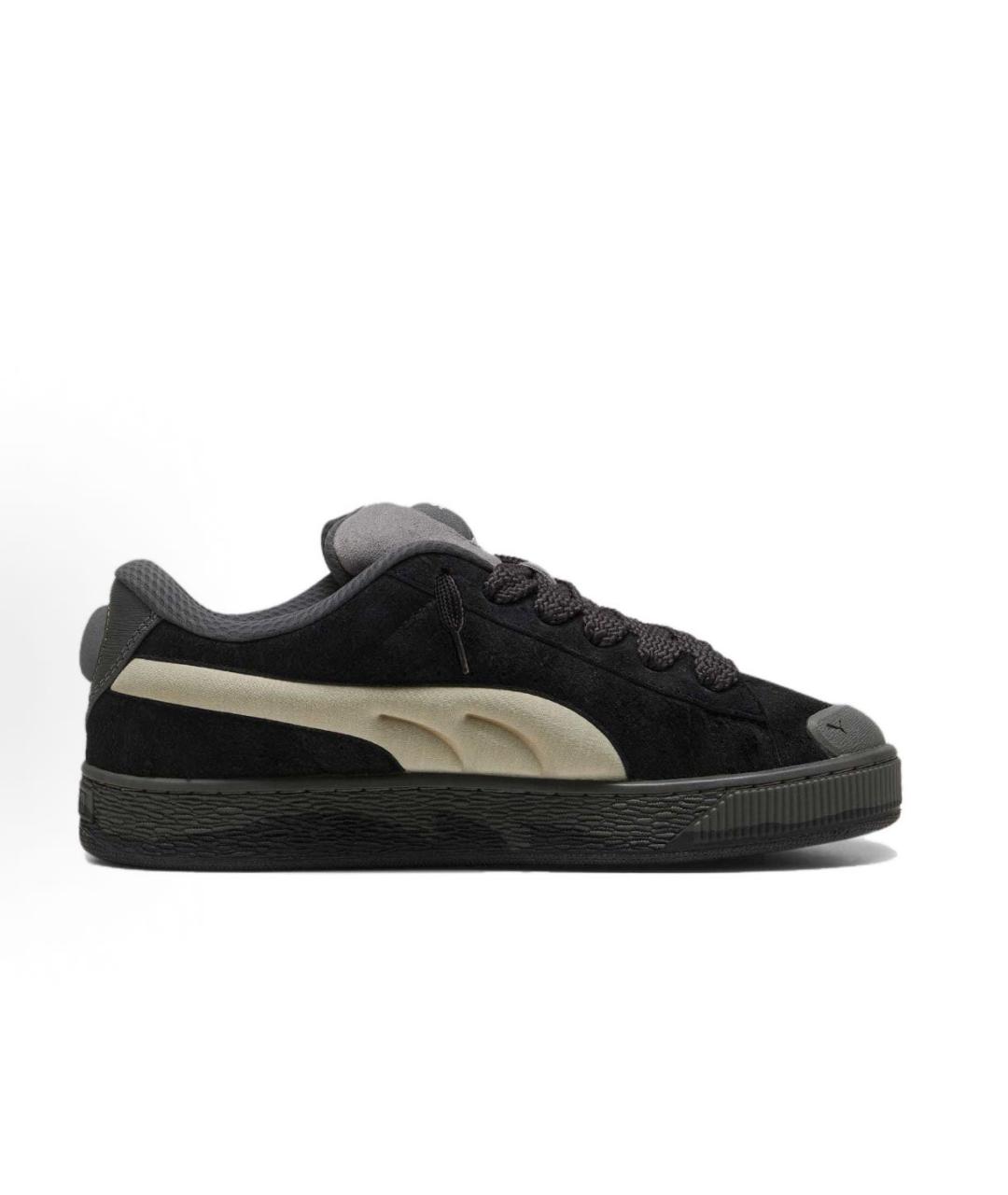 PUMA Черные кожаные низкие кроссовки / кеды, фото 3